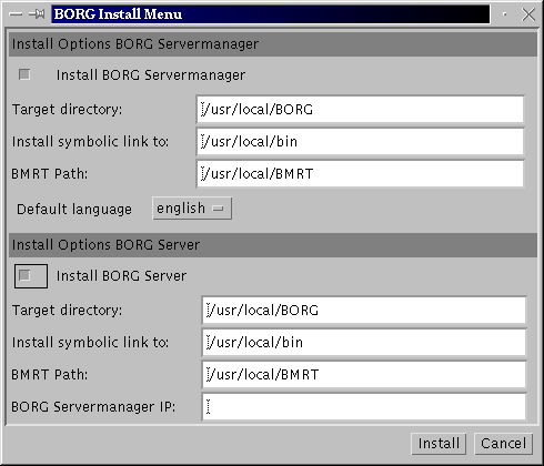 [borg installatie
 menu]